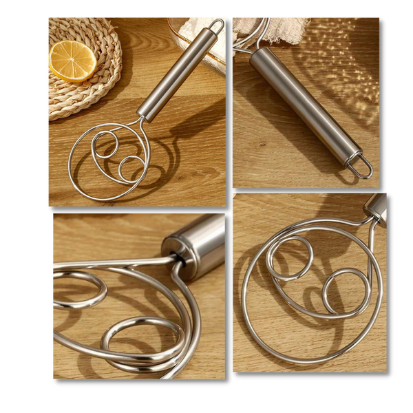 Premium Stainless Dough Whisk With 3 Coil Design For Effortless Mixing
