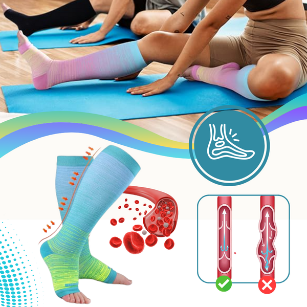 Premium Wide-Calf Open Toe Compression Sock Daily Leg Comfort