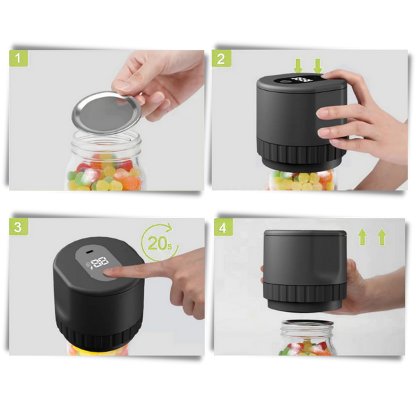 Mason Jar Vacuum Sealer For Fresh Long Lasting Airtight Sealing