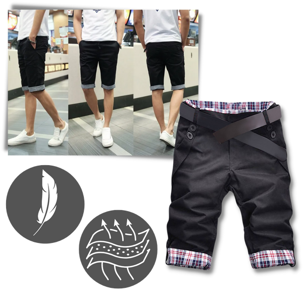 Mens Plaid Patch Cargo Shorts With Breathable Comfort And Versatile Pockets