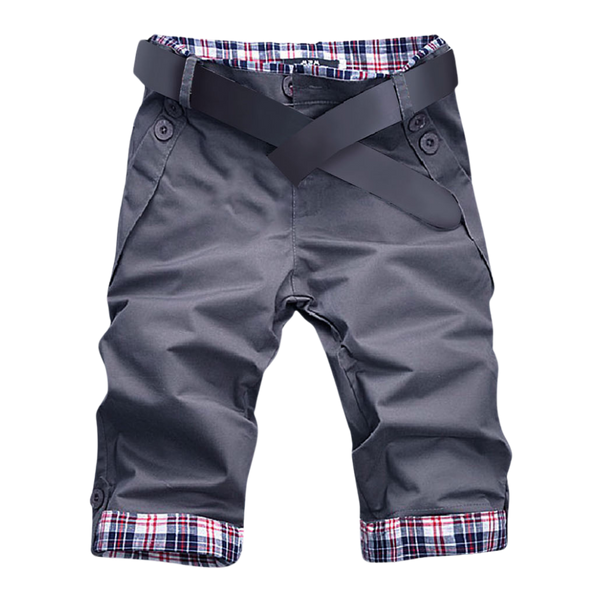 Mens Plaid Patch Cargo Shorts With Breathable Comfort And Versatile Pockets