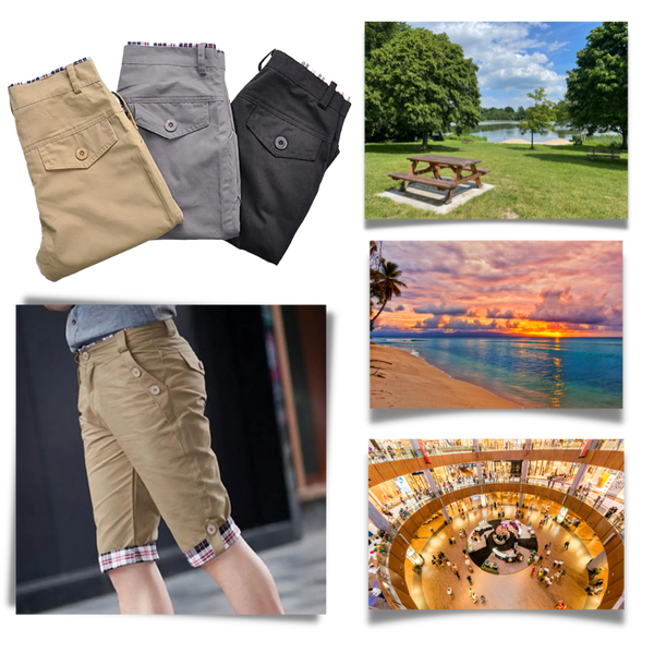 Mens Plaid Patch Cargo Shorts With Breathable Comfort And Versatile Pockets