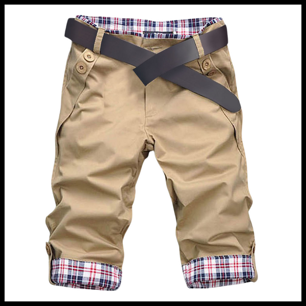 Mens Plaid Patch Cargo Shorts With Breathable Comfort And Versatile Pockets