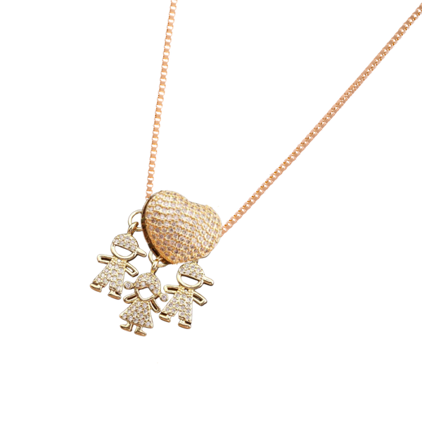 Mum Charm Necklace Symbolizing Bond With Children, Adjustable
