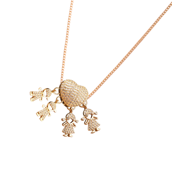 Mum Charm Necklace Symbolizing Bond With Children, Adjustable