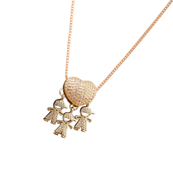 Mum Charm Necklace Symbolizing Bond With Children, Adjustable