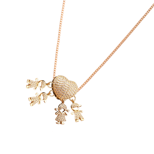 Mum Charm Necklace Symbolizing Bond With Children, Adjustable