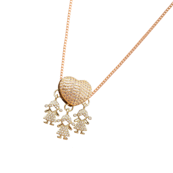 Mum Charm Necklace Symbolizing Bond With Children, Adjustable