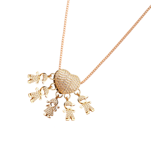 Mum Charm Necklace Symbolizing Bond With Children, Adjustable