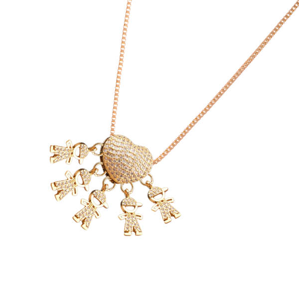 Mum Charm Necklace Symbolizing Bond With Children, Adjustable