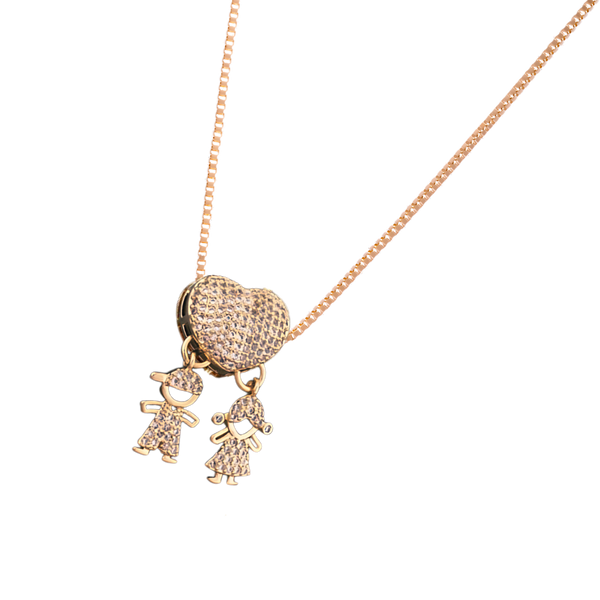 Mum Charm Necklace Symbolizing Bond With Children, Adjustable