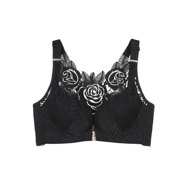 Lace Wireless Bra With Front Closure And Gentle Push Up Lift