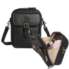 Vegan Leather Crossbody Bag With Built-In Wallet And Quick-Access Pockets