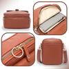 Vegan Leather Crossbody Bag With Built-In Wallet And Quick-Access Pockets