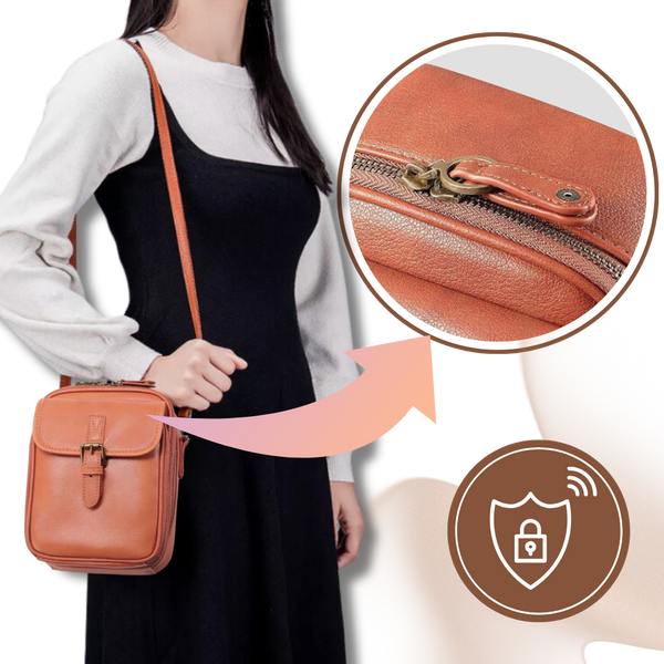Vegan Leather Crossbody Bag With Built-In Wallet And Quick-Access Pockets