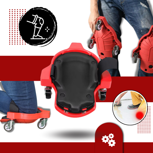Flooring Knee Pads With Gel Cushions And Wheel Attachment
