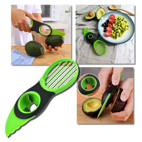 Ergonomic Avocado Cutter With Pitting And Scooping Tool