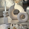 Halo Modern Ceramic Vase 2 Piece Set for Flowers and Home Decor