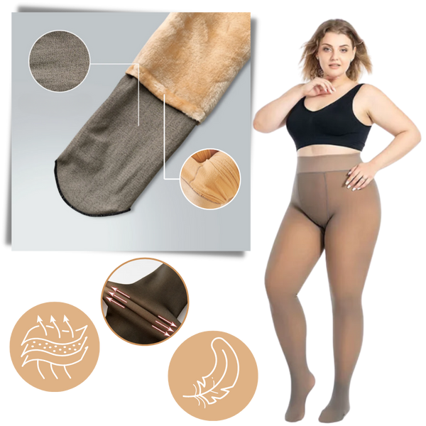 Fleece Lined Tights With Warmth And Slimming Effect For Winter