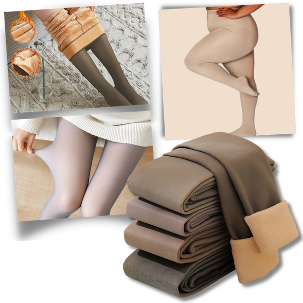 Fleece Lined Tights With Warmth And Slimming Effect For Winter