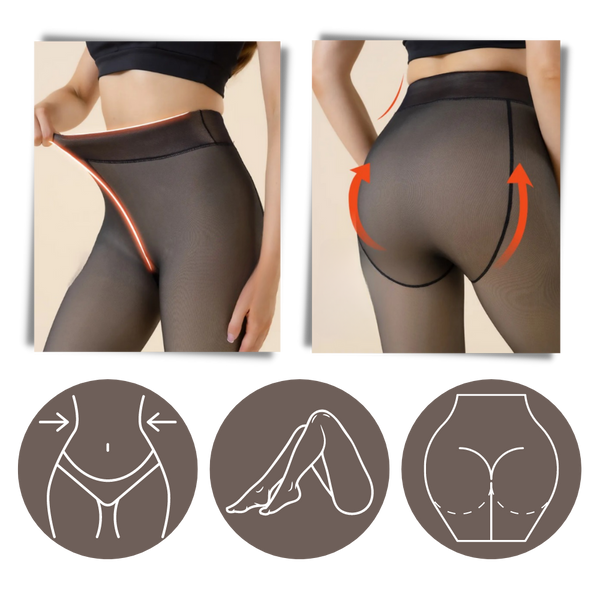 Fleece Lined Tights With Warmth And Slimming Effect For Winter