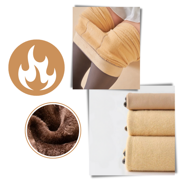 Fleece Lined Tights With Warmth And Slimming Effect For Winter