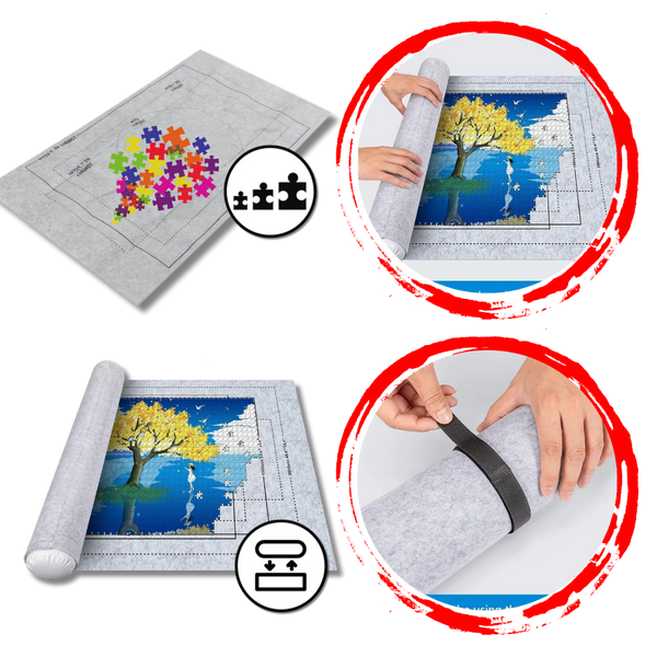 Roll Up Felt Puzzle Mat for 1500 to 3000 Pieces, Portable Storage