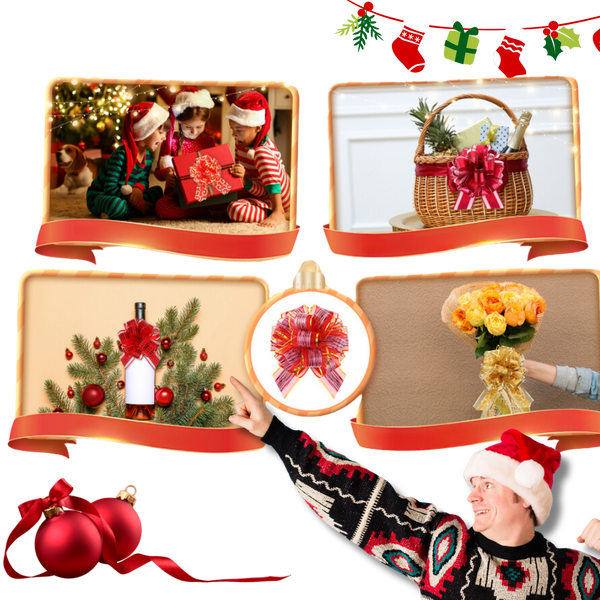 Easy Assembly Festive Ribbon Bows for Gift Wrapping and Decor