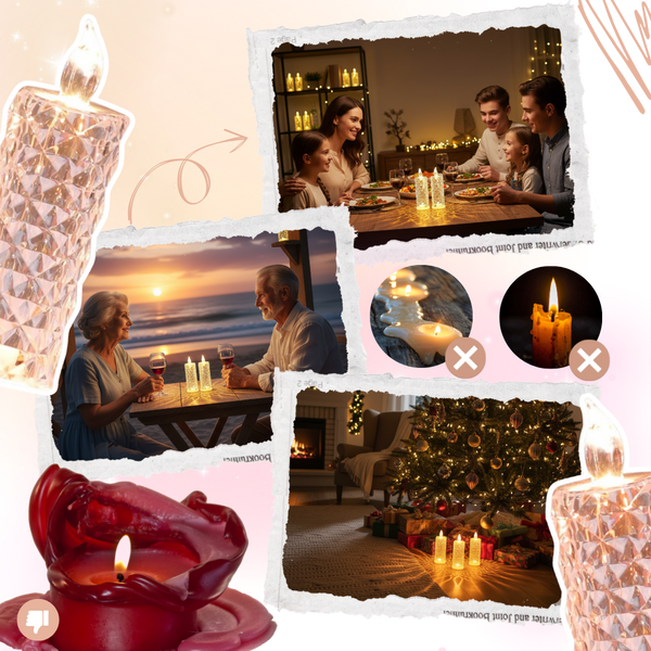 Battery-Powered Crystal Candle Lamp for Safe, Mess-Free Ambiance
