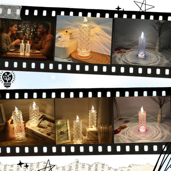 Battery-Powered Crystal Candle Lamp for Safe, Mess-Free Ambiance