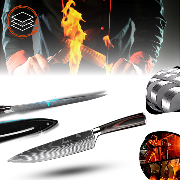 Japanese Knife With Damascus Steel And Ultimate Balance