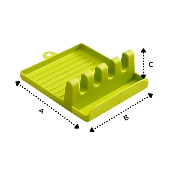 Four-Slot Silicone Spatula Rack With Non-Slip Heat-Resistant