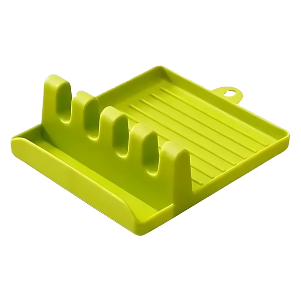 Four-Slot Silicone Spatula Rack With Non-Slip Heat-Resistant