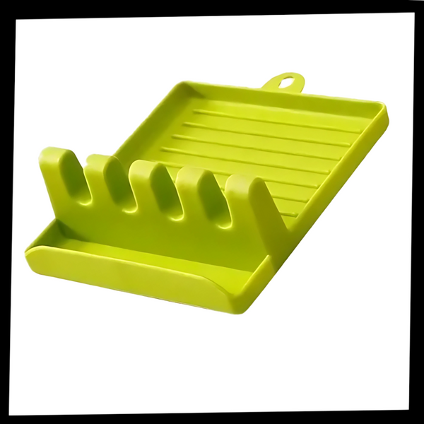 Four-Slot Silicone Spatula Rack With Non-Slip Heat-Resistant