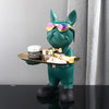 French Bulldog Butler Statue Elegant Home Decor Figurine