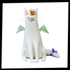 Handmade Wool Cat Figurine For Playful Home Decor Accent