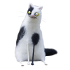 Handmade Wool Cat Figurine For Playful Home Decor Accent
