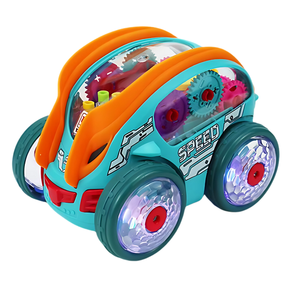 Gear-Driven Speedlite Toy Car With LED Lights And Music