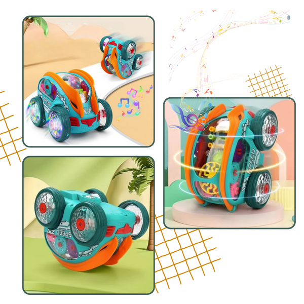 Gear-Driven Speedlite Toy Car With LED Lights And Music