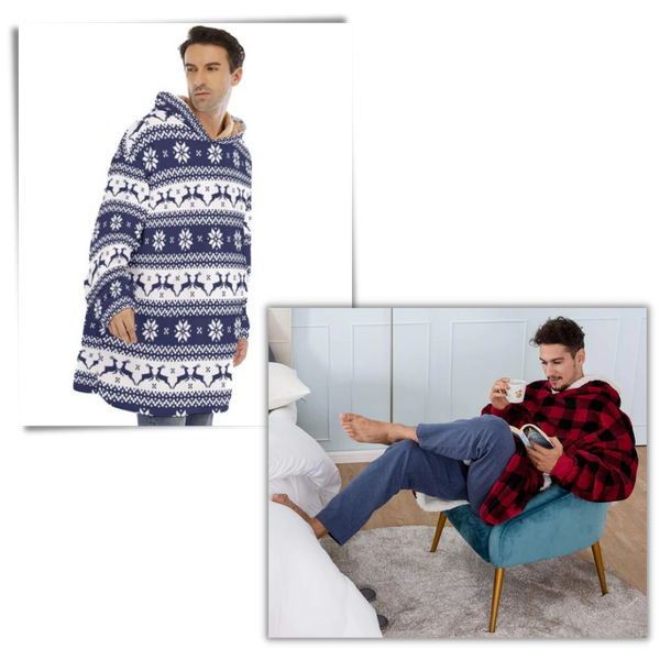 Oversized Blanket Hoodie With Plush Fleece Lining For All Day Warmth