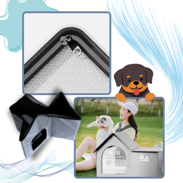 Cooling Cat House With Heat Reflective Insulation Layer