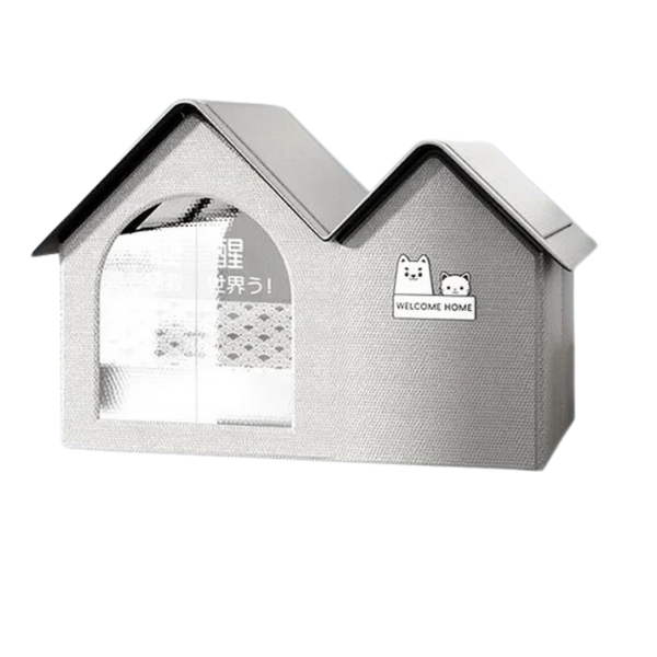 Cooling Cat House With Heat Reflective Insulation Layer