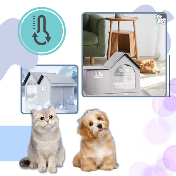Cooling Cat House With Heat Reflective Insulation Layer