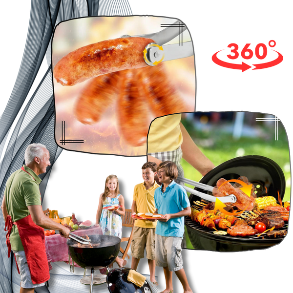 Premium Heat Resistant Grill Tongs With Ergonomic Grip For Easy Flipping