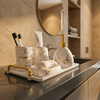Elegant Marble Look Ceramic 5 Piece Bathroom Accessory Set