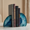 Premium Blue Agate Bookends 2 Piece Set Natural Stone Home Decor