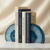 Premium Blue Agate Bookends 2 Piece Set Natural Stone Home Decor