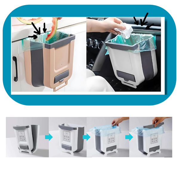 High Capacity Foldable Trash Can For Small Spaces And Kitchens