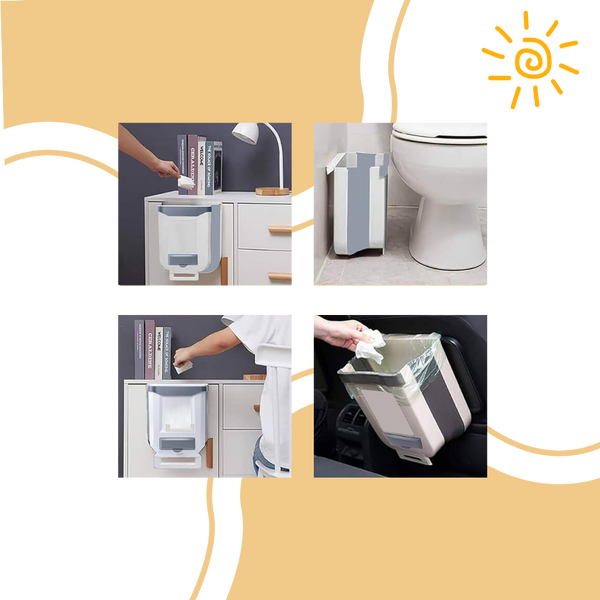 High Capacity Foldable Trash Can For Small Spaces And Kitchens