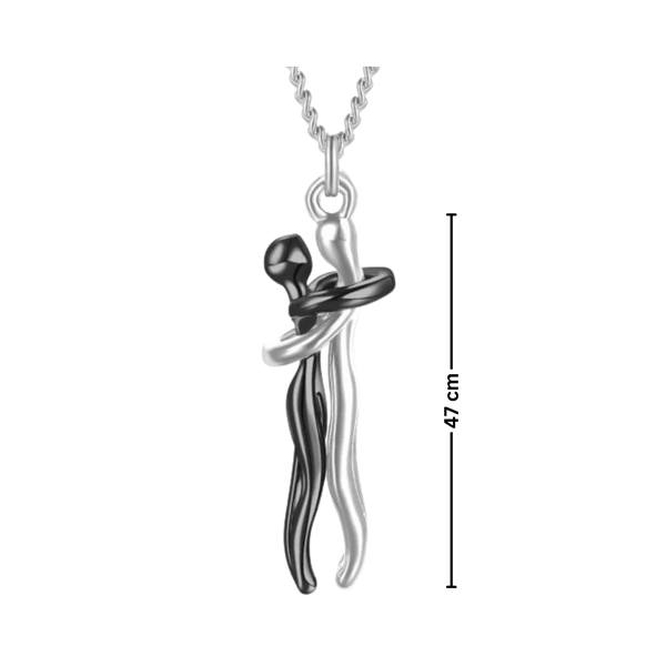 Hug Love Couple Necklace Symbolizing Lifelong Bond Keepsake